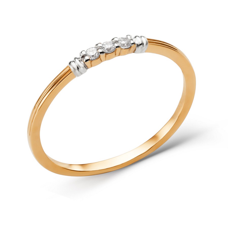 Кольцо, золото, фианит, 001251-1102